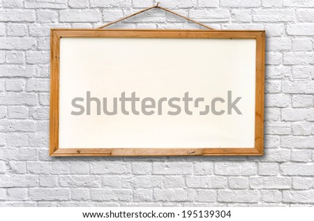 Empty white board on wall texture background