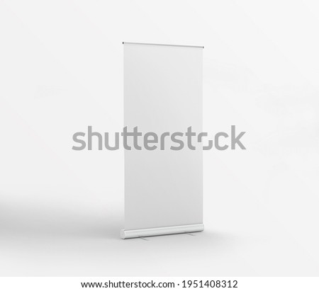 white plain roll up stand banner on isolated background
