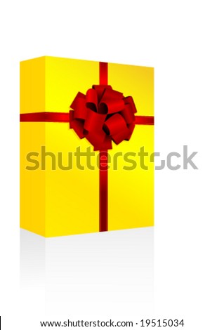 Illustration of a present box, isolated on white background