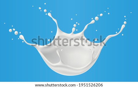 Splashes of milk. Realistic 3D vector