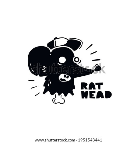 The head of a rat. Vector illustration for printing T-shirts and other purposes