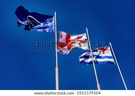 flag of Georgia, Adjara and the European Union