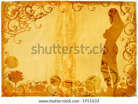 Illustration of a woman?s body traced from one of my pictures plus floral and graphic elements