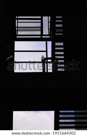 Image of the shade or shadow contrast with the skylight on the skywalk stairs
