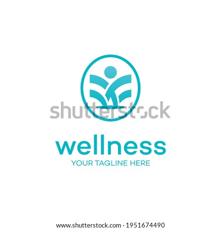 Wellness Happy Human Vector Abstract Illustration Logo Icon Design Template Element