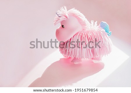 Pink toy silicon unicorn for girls play