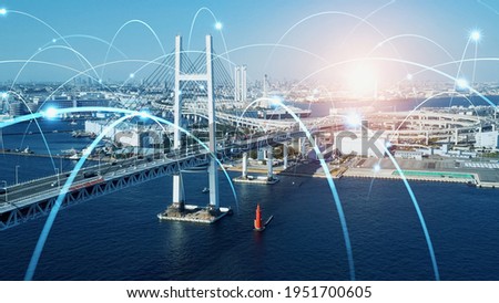 Modern transportation and communication network concept. ITS (Intelligent Transport Systems).