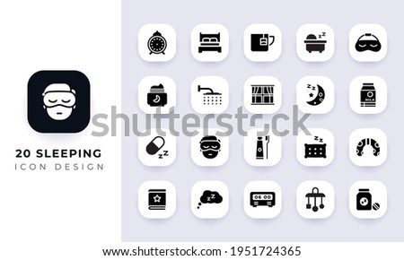 Minimal flat sleeping icon pack. In this pack incorporate with twenty different sleeping icon.