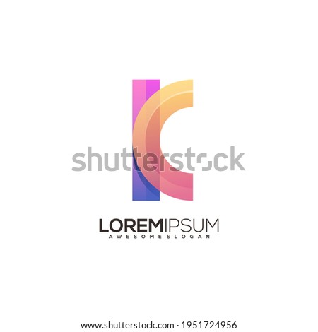 Letter K Logo Illustration colorful