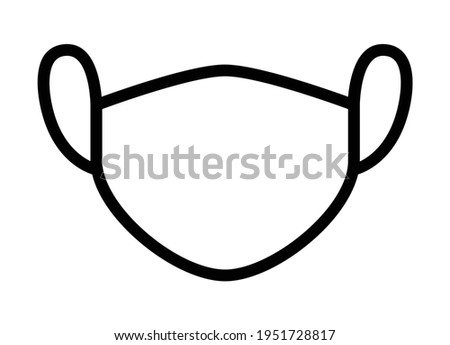 Medical face mask or surgical facemask protection from COVID-19 line art vector icon for apps and websites