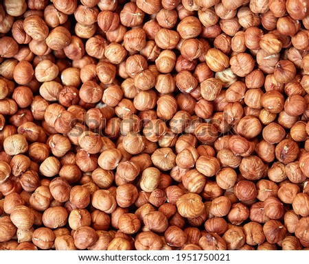 Hazelnut Background. Heap of peeled hazelnuts. products in the Eastern market. bazaar