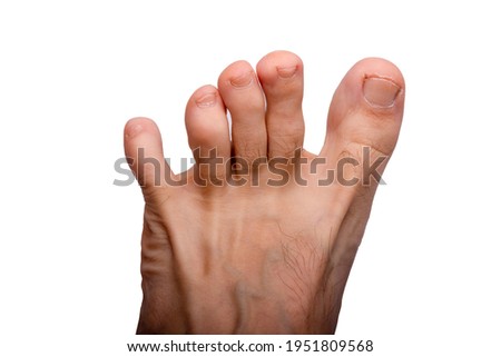 Foot isolated white background in studio