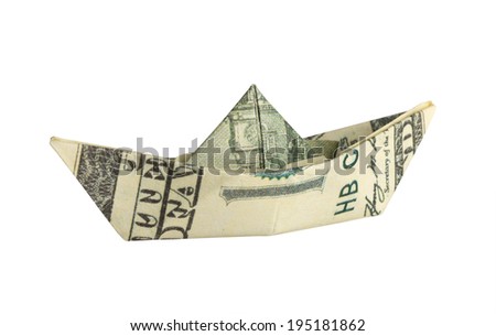Ship from a money isolated on white