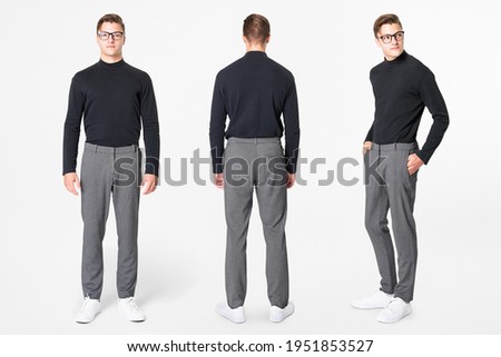 Black turtleneck t-shirt men's business wear Royalty-Free Stock Photo #1951853527