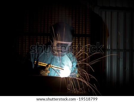 manual worker image , welder background