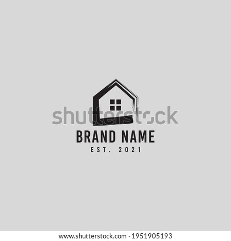 home and ink logo icon design illustration