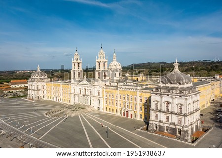 Air view of Mafra's barroque palace Royalty-Free Stock Photo #1951938637