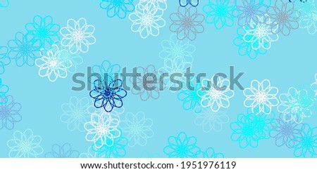 Light BLUE vector natural backdrop with flowers. Abstract illustration with flowers in Origami style. Brand new business design.