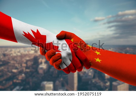Shaking Hands Canada and China