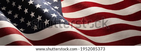 American Wave Flag Background. USA Royalty-Free Stock Photo #1952085373