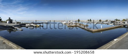 Panoramic view of harbor, River St Lawrence, Ontario, Canada