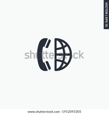 Long distance call, premium quality flat icon. Vector logo concept for web graphics, EPS 10