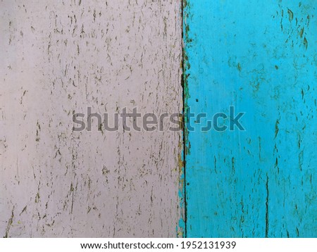 wooden board painted in blue and white color texture and background photo