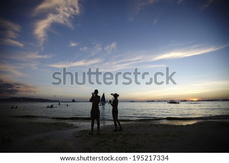 the image of beach landscape at dusk in the Philippines