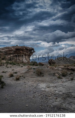 Storm clouds over the desert