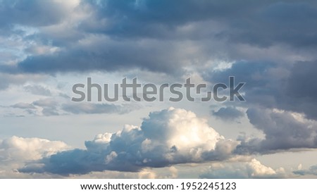 Blue sky and rainy clouds. Nature abstract background