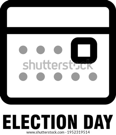 Election Day icon in black and white