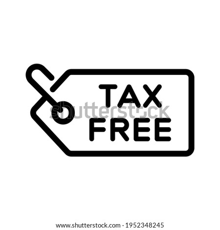 Tax free icon. Simple design. Line vector. Isolated on white background.