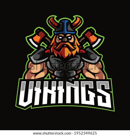 Viking half body esport gaming logo
