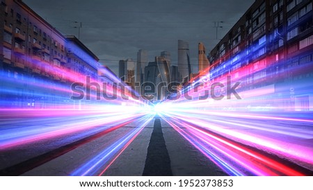 Rush hour traffic fast moving,Fast moving traffic drives time lapse moving fast light road lane effect line light cg