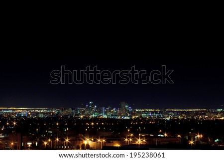 Night shot of the Denver Skyline