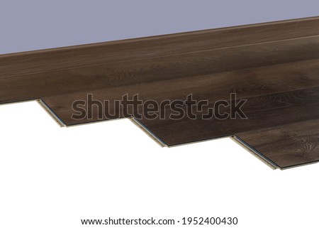 Laminate or parquet boards isolated. Wood floor with texture and wood pattern on a white background.