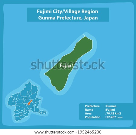 Fujimi City or Village Region Gunma Prefecture Map Japan