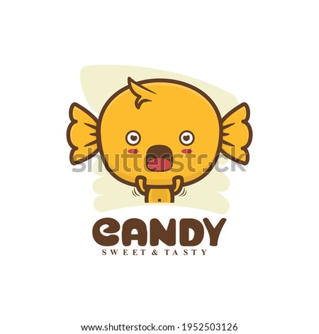yellow candy character mascot vector template.