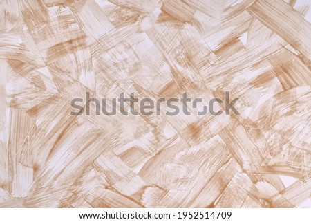 Abstract art background light brown and white colors. Watercolor painting on canvas with strokes and splash. Acrylic artwork on paper with beige spotted pattern. Texture backdrop. Royalty-Free Stock Photo #1952514709