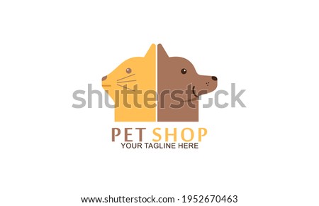Pet shop animals logo template