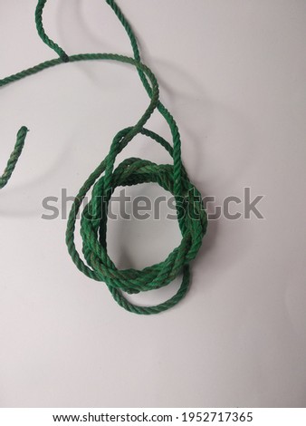 rope used for drying clothes on a white background