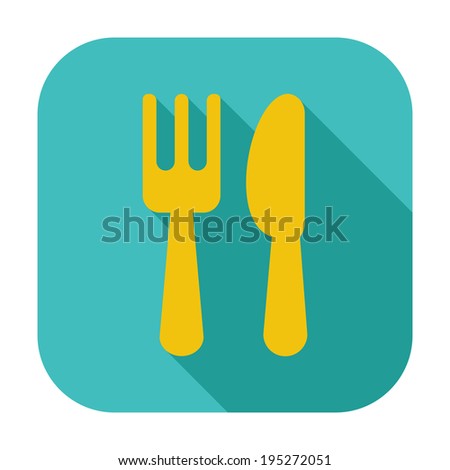 Cutlery. Single flat color icon. 