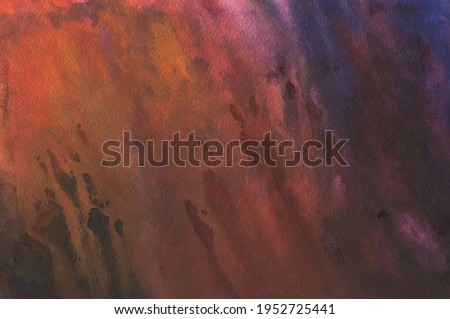 Abstract Watercolor Background in Orange and Purple Colors