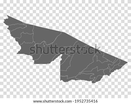 Blank map Acre of Brazil. High quality map Acre with municipalities on transparent background for your web site design, logo, app, UI.  Brazil.  EPS10. Royalty-Free Stock Photo #1952735416