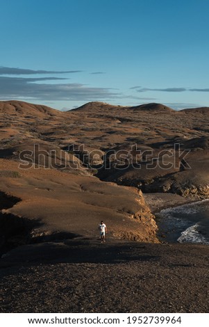 A man walks around the hills of Cabo de la Vela. Colombia