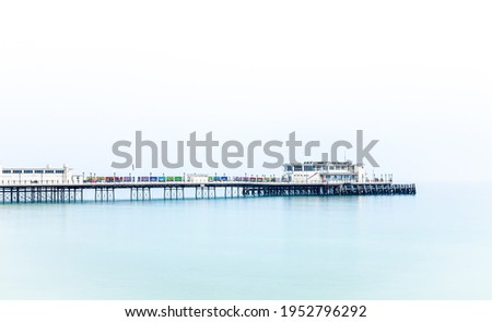 An aerial view of Worthing Pier, a public pleasure pier in Worthing, West Sussex, England, UK