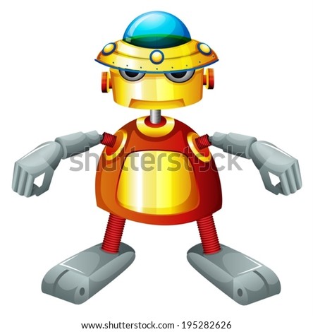 Illustration of a colorful robot on a white background
