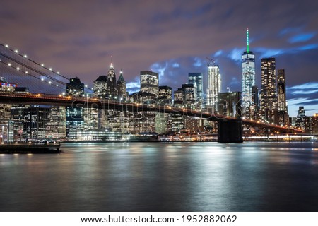 Manhattan Financial District at Night - New York City