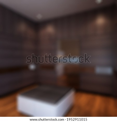 Defocused and Blur Photo of Modern and Luxury Walk In Closet Interior Design