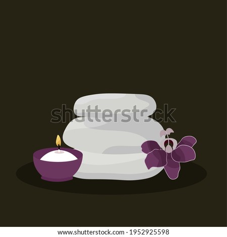 Soaps articles spa in dark background relax icon- Vector